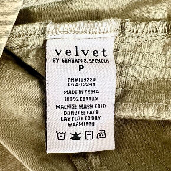 Lily Aldridge for Velvet Womens Green Denim Utility Jacket Size P Petite Small - Picture 9 of 10